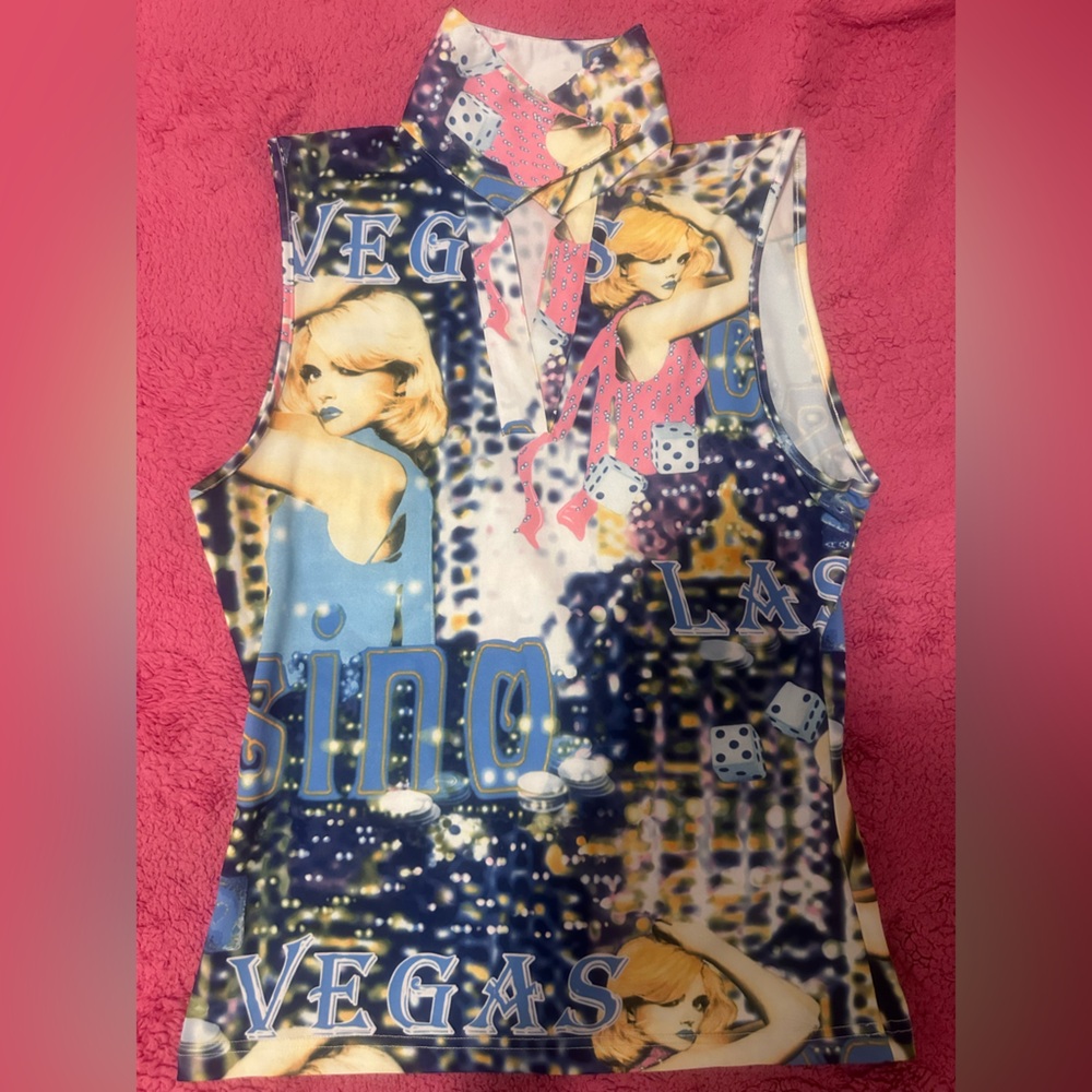 Colorful Graphic Sleeveless Top